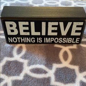 Believe wooden sign